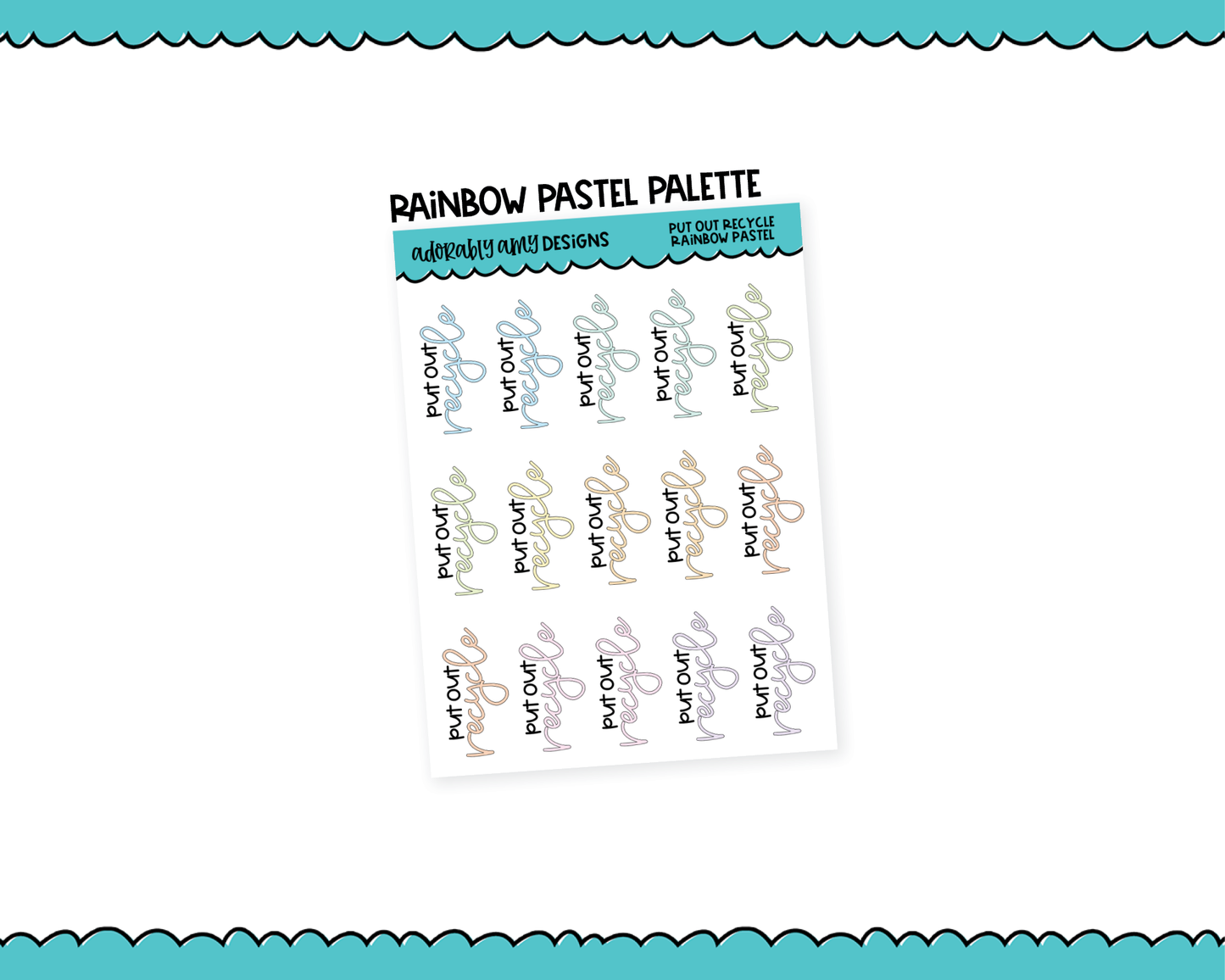 Rainbow or Black Put Out Recycle Reminder Planner Stickers for any Planner or Insert