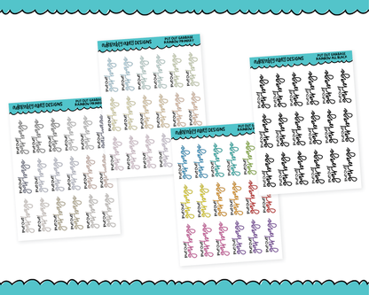 Rainbow or Black Put Out Garbage Reminder Planner Stickers for any Planner or Insert