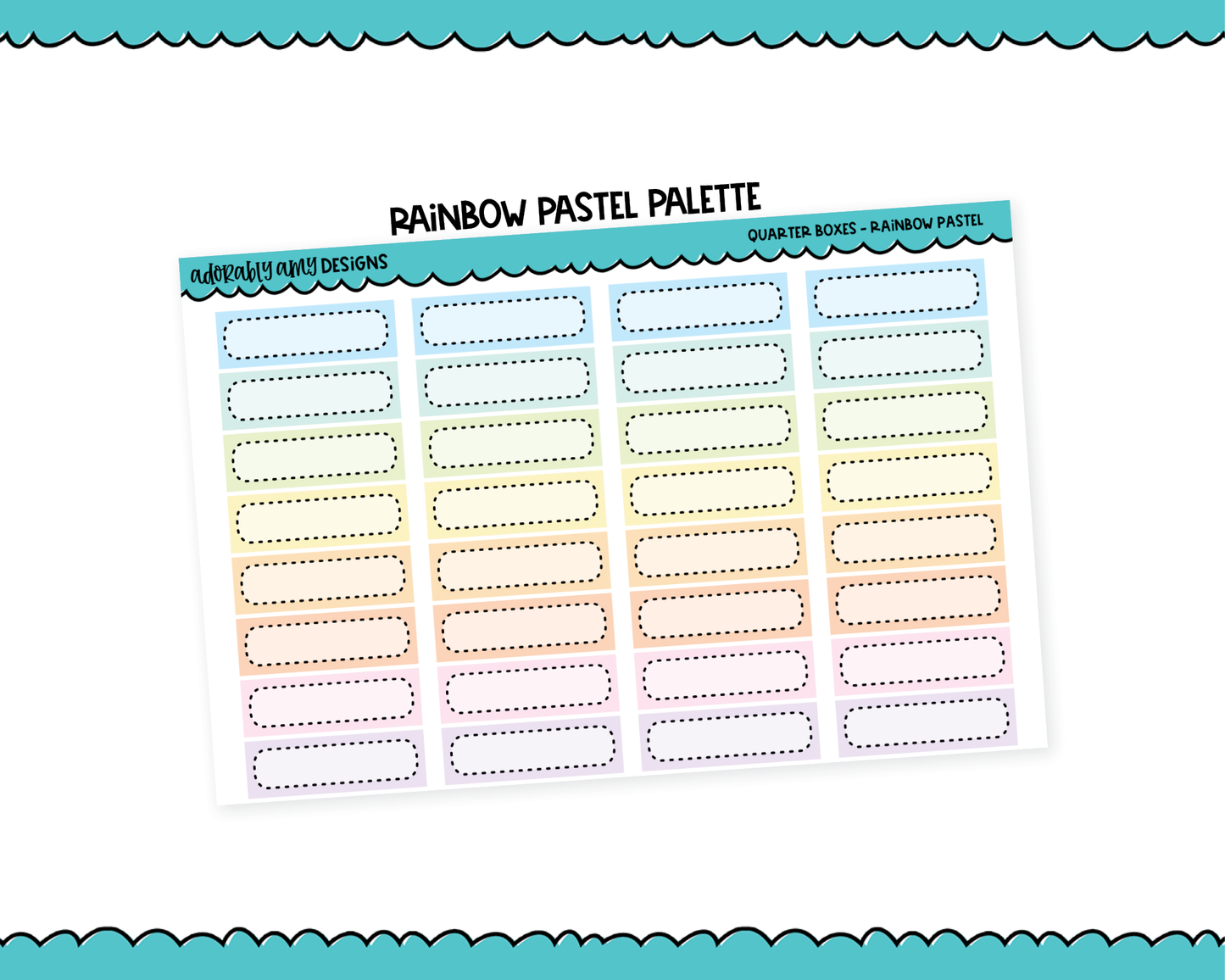 Rainbow Quarter Box Reminder Planner Stickers for any Planner or Insert - Adorably Amy Designs