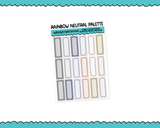 Hobo Cousin Rainbow Plain Quarter Box Planner Stickers for Hobo Cousin or any Planner or Insert