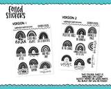 Foiled Rainbow Motivational 2 Versions Quote Samplers Planner Stickers for any Planner or Insert