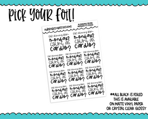 Foiled Running From Mondays Snarky Decorative Typography Planner Stickers for any Planner or Insert