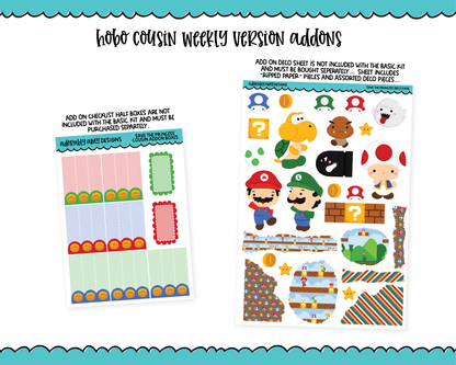 Hobonichi Cousin Weekly Save the Princess Video Game Themed Planner Sticker Kit for Hobo Cousin or Similar Planners