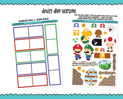 Daily Duo Save the Princess Video Game Themed Weekly Planner Sticker Kit for Daily Duo Planner