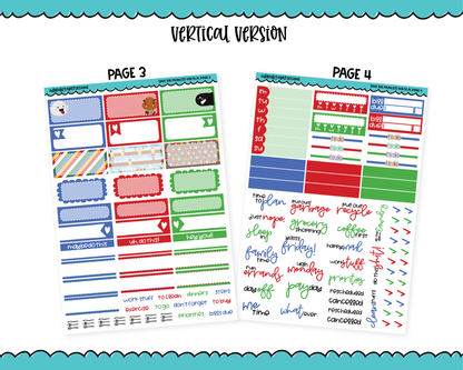 Vertical Save the Princess Video Game Themed Planner Sticker Kit for Vertical Standard Size Planners or Inserts