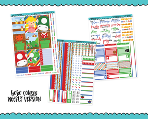 Hobonichi Cousin Weekly Save the Princess Video Game Themed Planner Sticker Kit for Hobo Cousin or Similar Planners