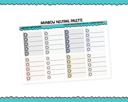 Rainbow Scallop Checklist Full Box Stickers Planner Stickers for any Planner or Insert - Adorably Amy Designs
