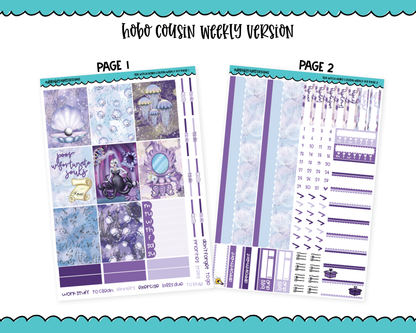 Hobonichi Cousin Weekly Sea Witch Ursula Little Mermaid Themed Planner Sticker Kit for Hobo Cousin or Similar Planners