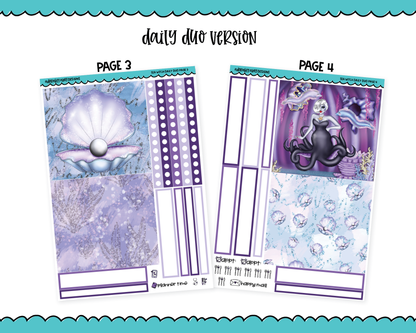 Daily Duo Sea Witch Ursula Little Mermaid Themed Weekly Planner Sticker Kit for Daily Duo Planner