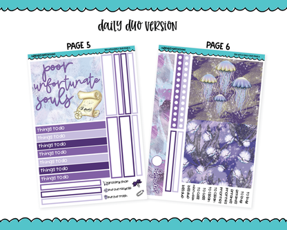 Daily Duo Sea Witch Ursula Little Mermaid Themed Weekly Planner Sticker Kit for Daily Duo Planner