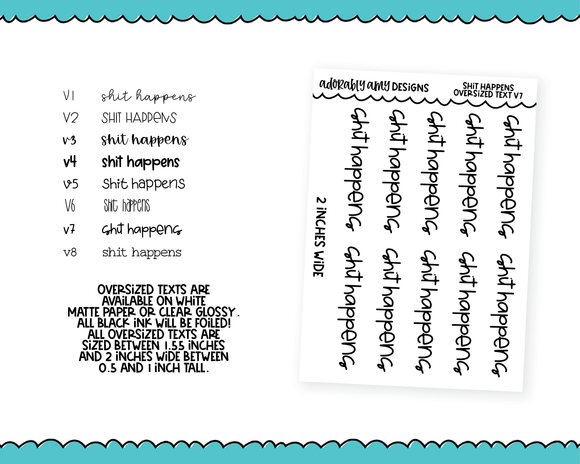 Foiled Oversized Text - Sh!t Happens Large Text Planner Stickers