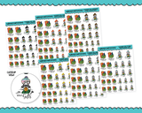 Planner Girls Character Stickers Christmas Shopping and Wrap Gifts Decoration Planner Stickers for any Planner or Insert