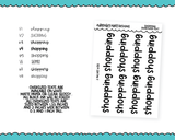 Foiled Oversized Text - Shopping Large Text Planner Stickers