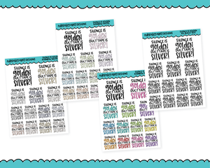 Rainbow or Black Silence is Golden Snarky Typography Planner Stickers for any Planner or Insert