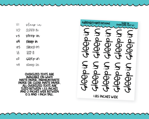 Oversized Text - Sleep In Large Text Planner Stickers