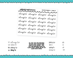 Foiled Tiny Text Series - Sling TV Checklist Size Planner Stickers for any Planner or Insert