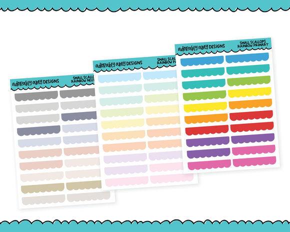 Rainbow Scallop Solid Color Rainbow Headers or Dividers for any Planner or Insert - Adorably Amy Designs
