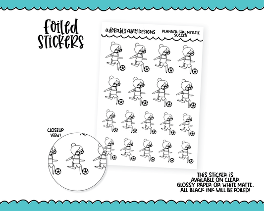 Foiled Doodled Planner Girls Soccer Planner Stickers for any Planner or Insert