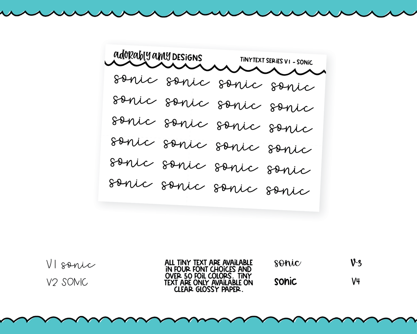 Foiled Tiny Text Series - Sonic Checklist Size Planner Stickers for any Planner or Insert