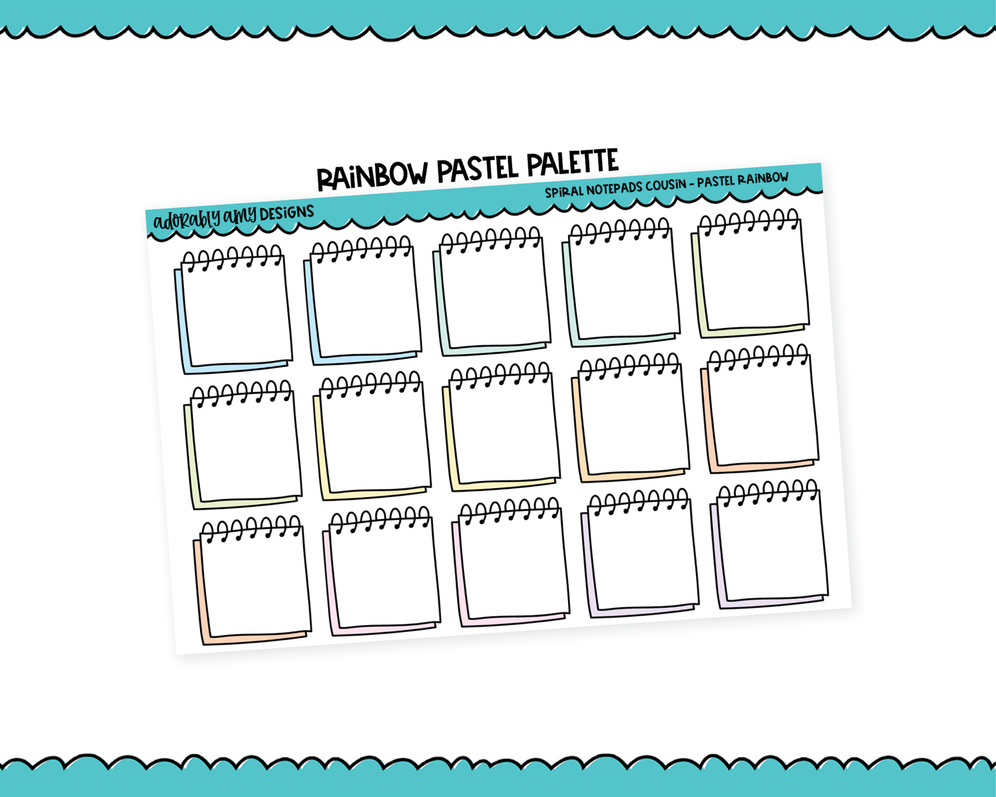 Hobo Cousin Rainbow Spiral Notepad Boxes Planner Stickers for Hobo Cousin or any Planner or Insert