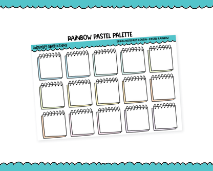Hobo Cousin Rainbow Spiral Notepad Boxes Planner Stickers for Hobo Cousin or any Planner or Insert