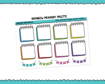 Rainbow Spiral Notepad Boxes Standard Stickers for any Planner or Insert