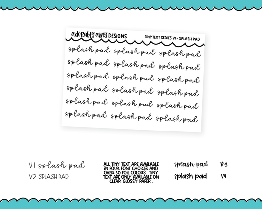 Foiled Tiny Text Series - Splash Pad Checklist Size Planner Stickers for any Planner or Insert