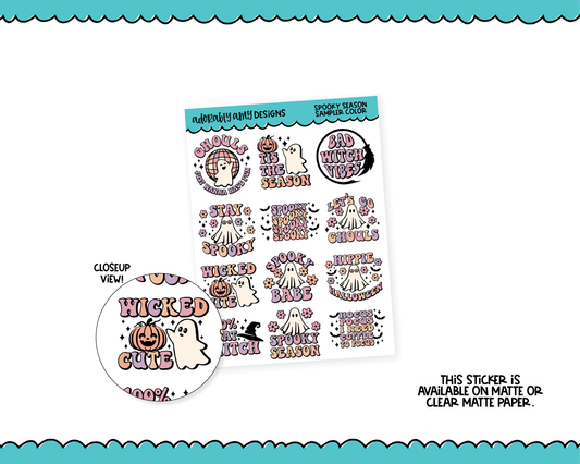 Spooky Season Sampler Planner Stickers for any Planner or Insert