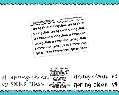 Foiled Tiny Text Series - Spring Clean Checklist Size Planner Stickers for any Planner or Insert