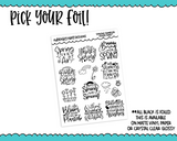 Foiled Spring Sampler Quotes & Doodles Planner Stickers for any Planner or Insert