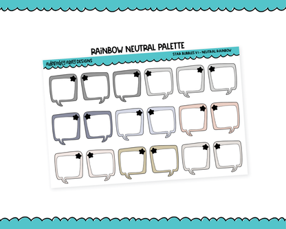 Rainbow Star Speech Bubbles V1 Stickers for any Planner or Insert