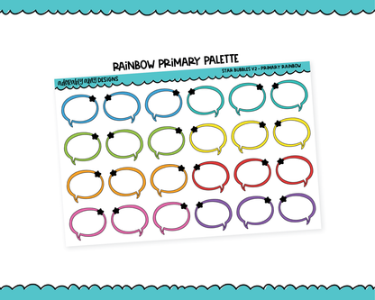 Rainbow Star Speech Bubbles V2 Stickers for any Planner or Insert