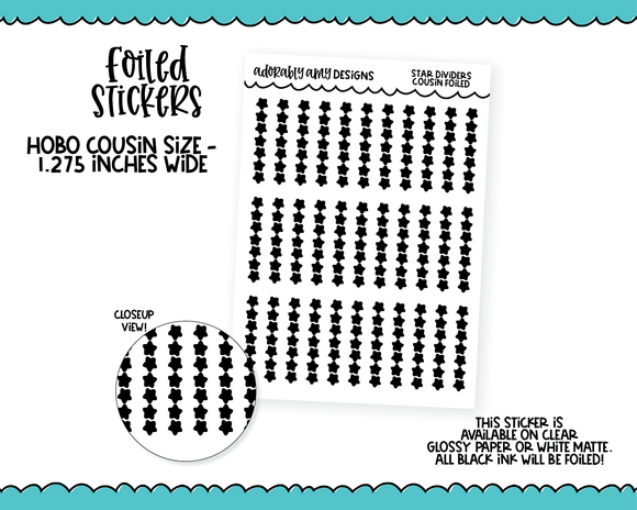 Foiled Hobo Cousin Doodled Star Dividers/Headers Planner Stickers for Hobo Cousin or any Planner or Insert