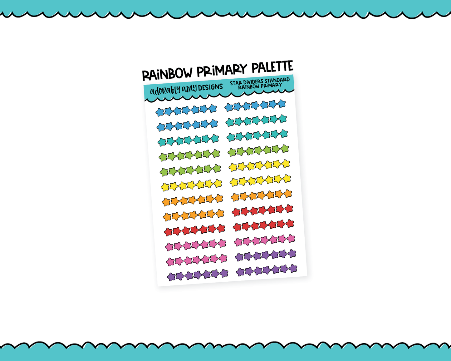 Rainbow Star Dividers Standard Size Stickers for any Planner or Insert