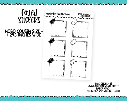 Foiled Hobo Cousin Star Full Box Planner Stickers for Hobo Cousin or any Planner or Insert