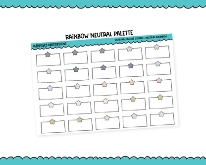 Hobo Cousin Rainbow Star Half Boxes Planner Stickers for Hobo Cousin or any Planner or Insert