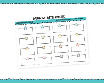 Rainbow Star Half Boxes Standard Size Stickers for any Planner or Insert