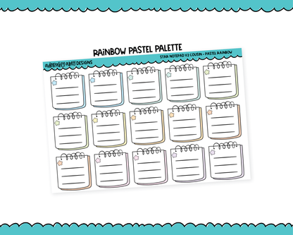 Hobo Cousin Rainbow Star Notepads List Boxes V2 Planner Stickers for Hobo Cousin or any Planner or Insert