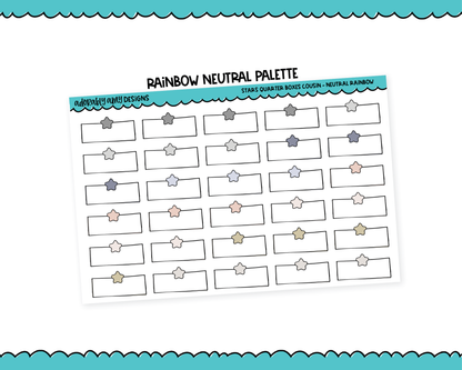 Hobo Cousin Rainbow Star Quarter Boxes Planner Stickers for Hobo Cousin or any Planner or Insert