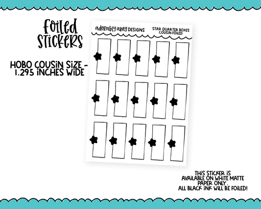 Foiled Hobo Cousin Star Quarter Box Planner Stickers for Hobo Cousin or any Planner or Insert