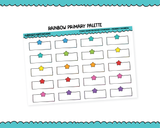 Rainbow Star Quarter Boxes Standard Size Stickers for any Planner or Insert