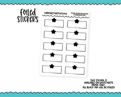 Foiled Star Quarter Boxes Planner Stickers for any Planner or Insert