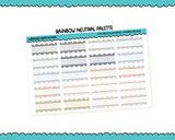 Rainbow Scalloped Stitched Quarter Box Reminder Planner Stickers for any Planner or Insert