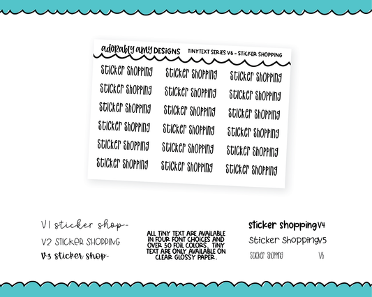 Foiled Tiny Text Series - Sticker Shopping Checklist Size Planner Stickers for any Planner or Insert