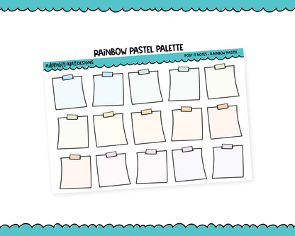 Rainbow Sticky Note Boxes Stickers for any Planner or Insert