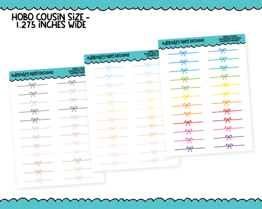 Hobo Cousin Rainbow String Bows Headers or Dividers Planner Stickers for Hobo Cousin or any Planner or Insert