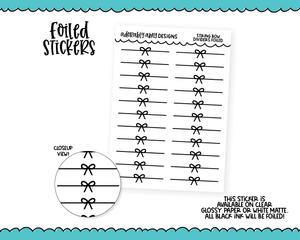 Foiled String Bows Header Dividers Planner Stickers for any Planner or Insert