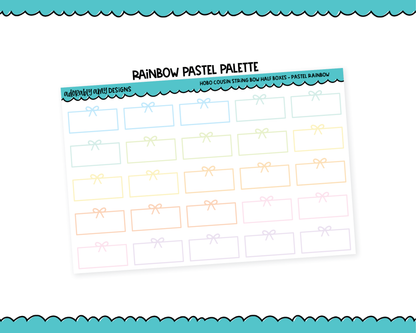 Hobo Cousin Rainbow String Bow Half Box Planner Stickers for Hobo Cousin or any Planner or Insert