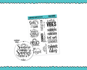 Summer Lovin' Quote Sampler Planner Stickers for any Planner or Insert