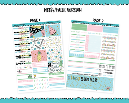 Mini B6/Weeks Summer is the Best Time Weekly Planner Sticker Kit sized for ANY Vertical Insert